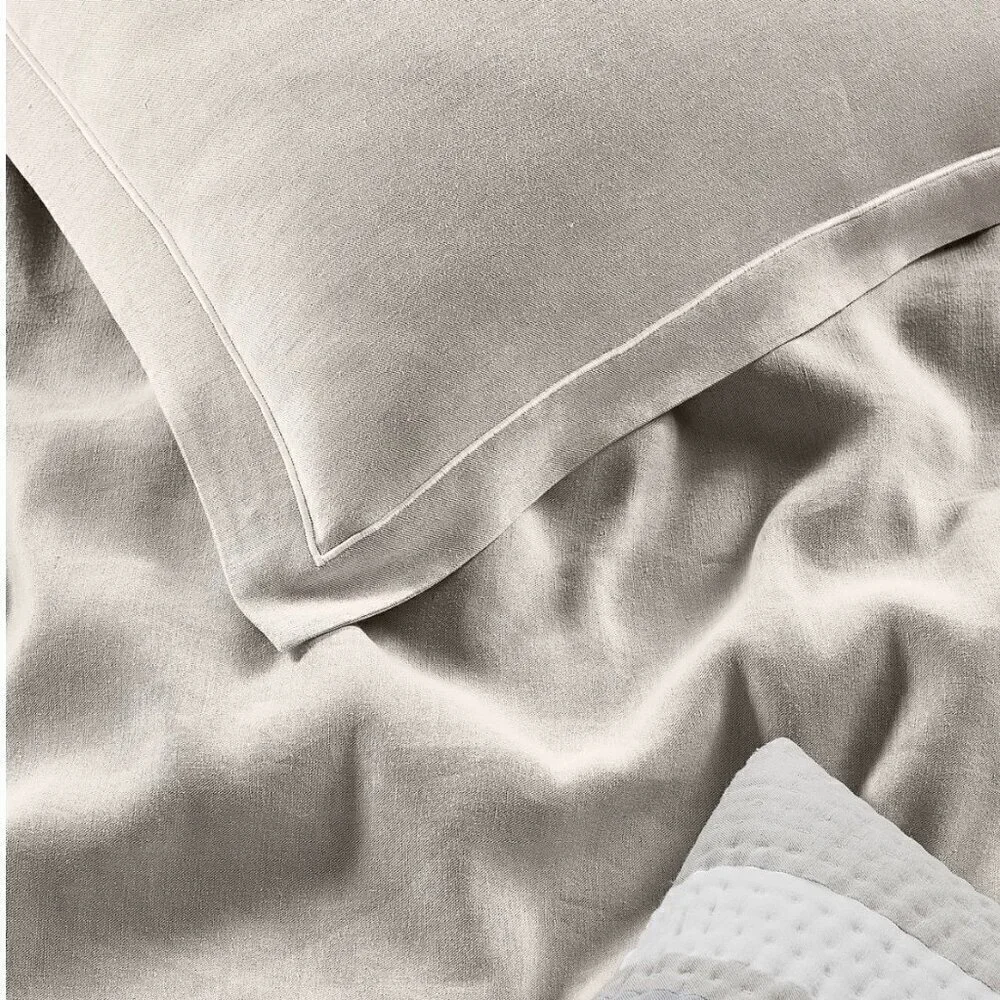 NWT Hotel Collection natural linen king pillow sham